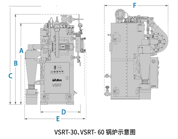 立式无管蒸汽锅炉示意图